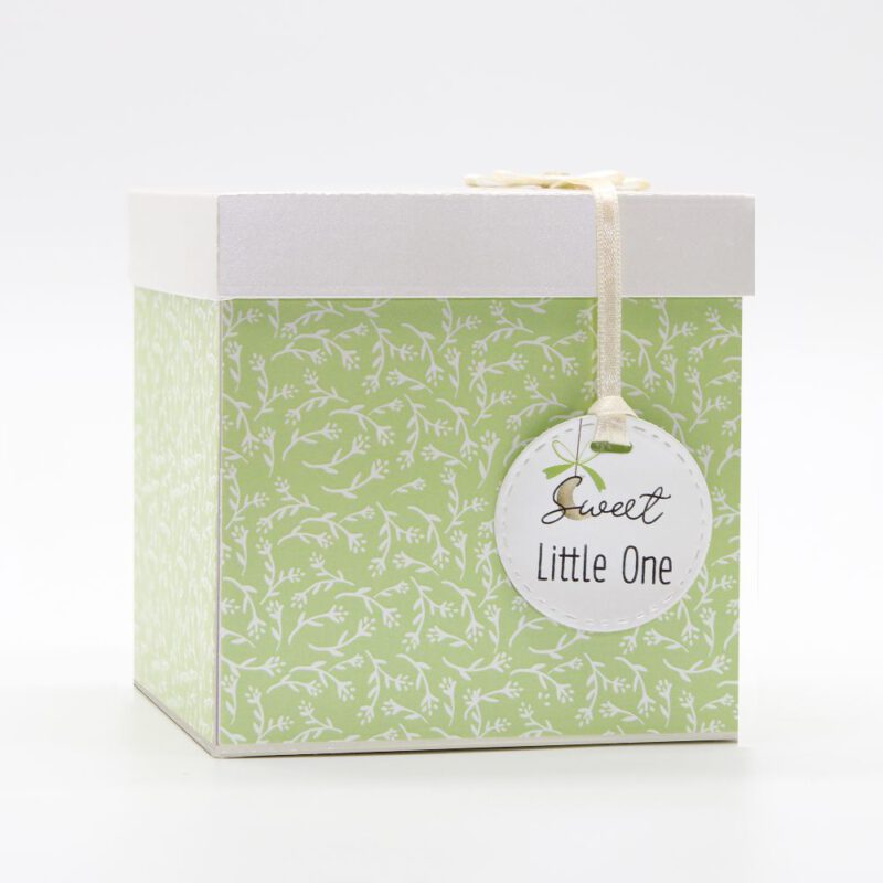 Explosionsbox Babyschuhe Mint zur Geburt