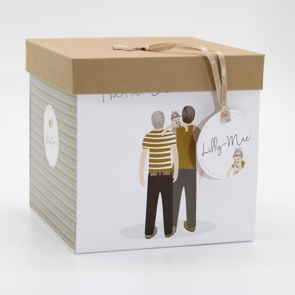 Explosionsbox Familie Haus zur Geburt - Mann und Mann