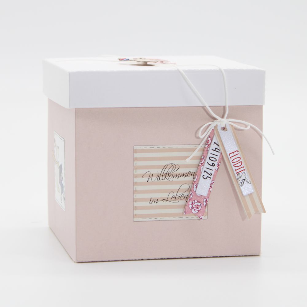 Explosionsbox Hase Rosa zur Geburt