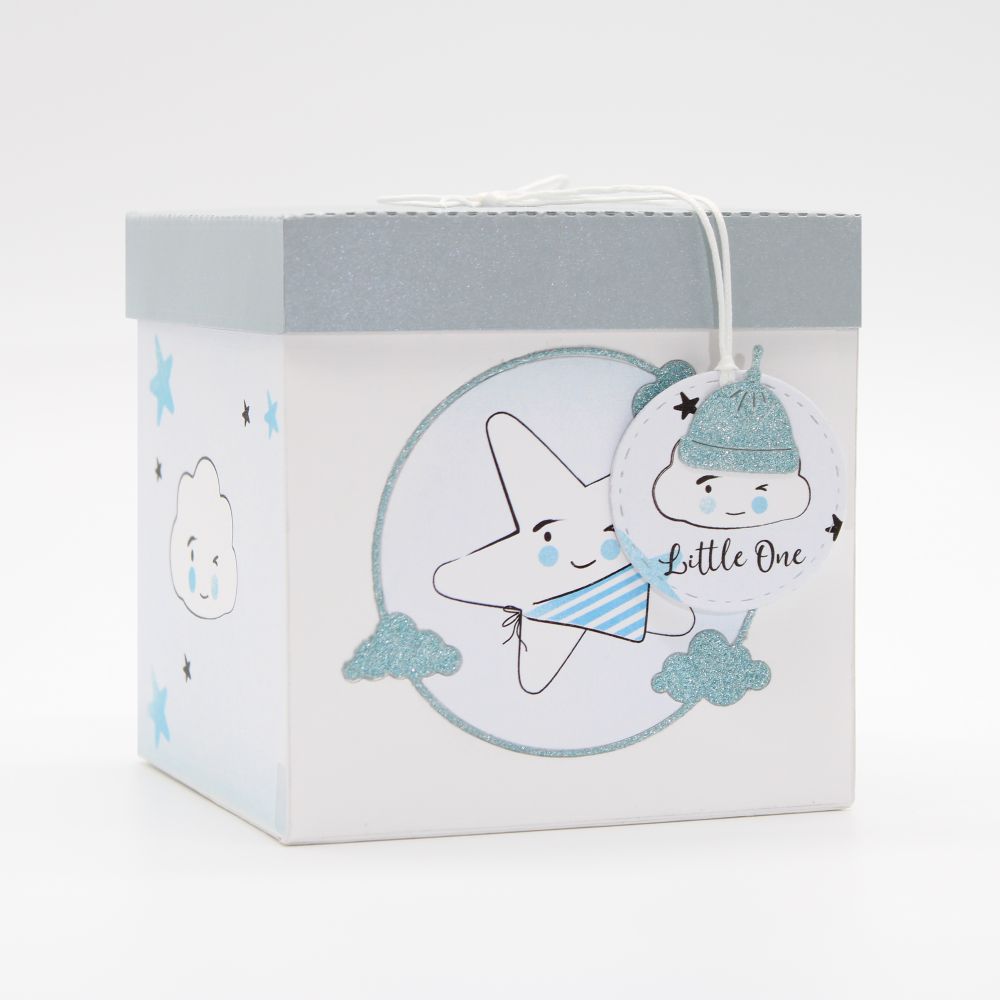 Explosionsbox Stern Blue zur Geburt