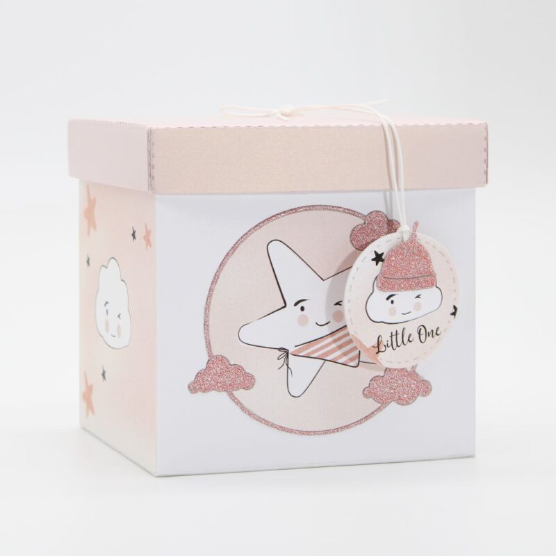Explosionsbox Stern Rose zur Geburt